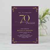 Invitation En Aluminium Surprise 70 & Fabuleux Purple & Gold Anniversaire (Debout devant)