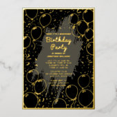 Invitation En Aluminium Surprise fête d'anniversaire Black Grey pour lui G (Recto)