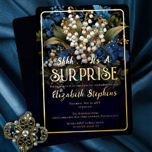 Invitation En Aluminium Surprise Fleurie Baroque Élégante pour 100e Annive