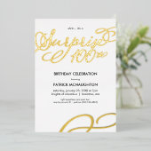 Invitation En Aluminium Surprise Party 100e anniversaire Gold Foil Invitat (Debout devant)