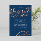Invitation En Aluminium Surprise Party 70e anniversaire Gold Foil Invitati (Debout devant)