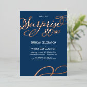 Invitation En Aluminium Surprise Party 80e anniversaire Gold Foil Invitati (Debout devant)
