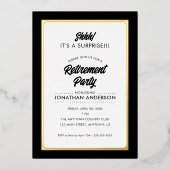 Invitation En Aluminium Surprise Retraite Party Simple Gold Foil Invitat (Recto)