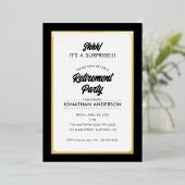 Invitation En Aluminium Surprise Retraite Party Simple Gold Foil Invitat (Debout devant)