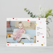 Invitation En Aluminium Sweet Red Hearts Heureuse Sainte-Valentin Photo (Debout devant)