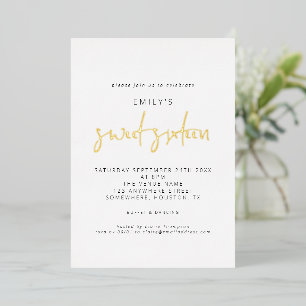Invitation En Aluminium Sweet sixteen classique moderne Script réel