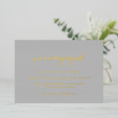 Invitation En Aluminium Sydney Grey Mariage moderne Enregistrer la date (Debout devant)