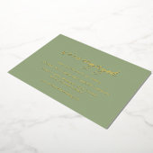 Invitation En Aluminium Sydney Sage Green Mariage moderne Enregistrer la d (Rotation)