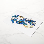 Invitation En Aluminium Symbol Infinity of Blue Morpho Butterflies (Rotation)