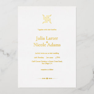 Invitation En Aluminium Symbole classique indien sacré Mariage minimaliste