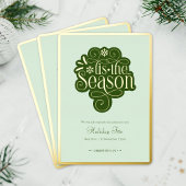 Invitation En Aluminium T’is the Season Festive Green Gold Festive