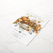 Invitation En Aluminium Table Bountiful Diner d'action de grâces Citrouill (Rotation)