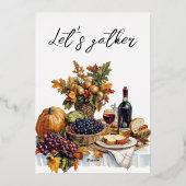 Invitation En Aluminium Table Bountiful Rustic Thanksgiving Diner Citrouil (Verso)