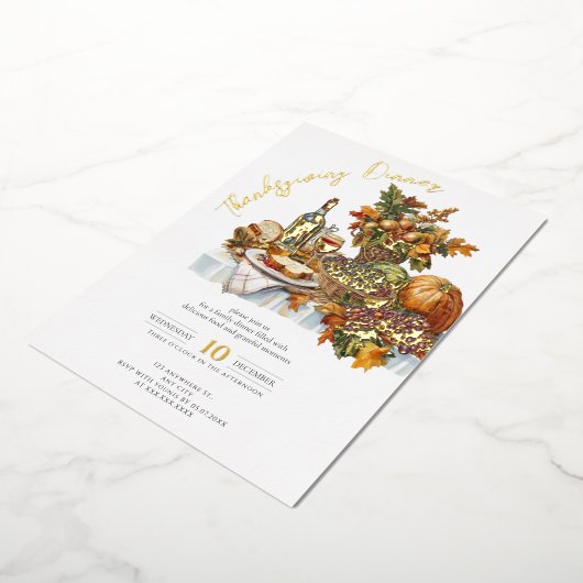 Invitation En Aluminium Table Bountiful Rustic Thanksgiving Diner Citrouil (Rotation)