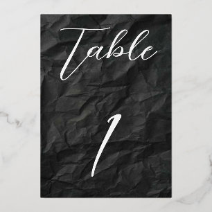 Invitation En Aluminium Table feuille noire/argent n° 1