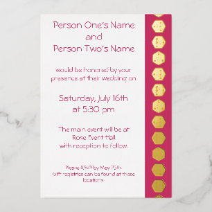 Invitation En Aluminium Tabletop Chic dans l'Invitation Foil de framboise