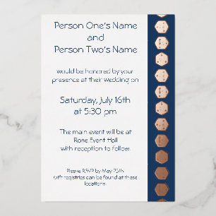 Invitation En Aluminium Tabletop Chic en papier d'aluminium Navy Invitatio