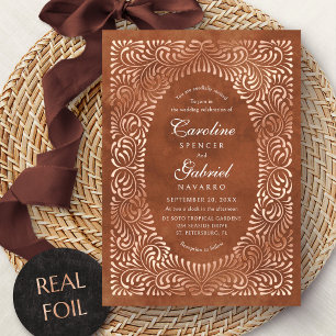 Invitation En Aluminium Talavera Terracotta Mariage Mexicain