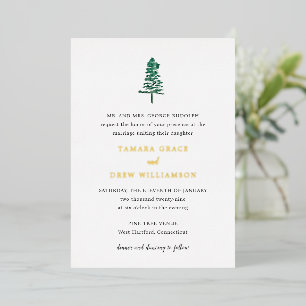 Invitation En Aluminium Tamara Pine Tree Mariage moderne