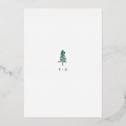 Invitation En Aluminium Tamara Pine Tree Mariage moderne (Verso)