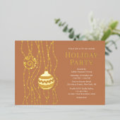 Invitation En Aluminium Tan Elegant Noël Fête de l'entreprise (Debout devant)