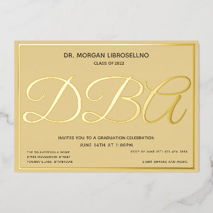 Invitation En Aluminium Tan Gold DBA Graduation