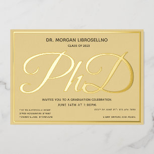 Invitation En Aluminium Tan Gold Doctorat