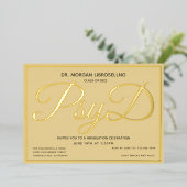 Invitation En Aluminium Tan Gold PsyD Graduation (Debout devant)