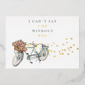 Invitation En Aluminium tandem vélo bridesmaid proposition or (Recto)