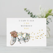 Invitation En Aluminium tandem vélo bridesmaid proposition or (Debout devant)