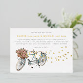 Invitation En Aluminium tandem vélo or mariage (Debout devant)