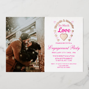 Invitation En Aluminium Tant d'amour Fête de fiançailles de mariage