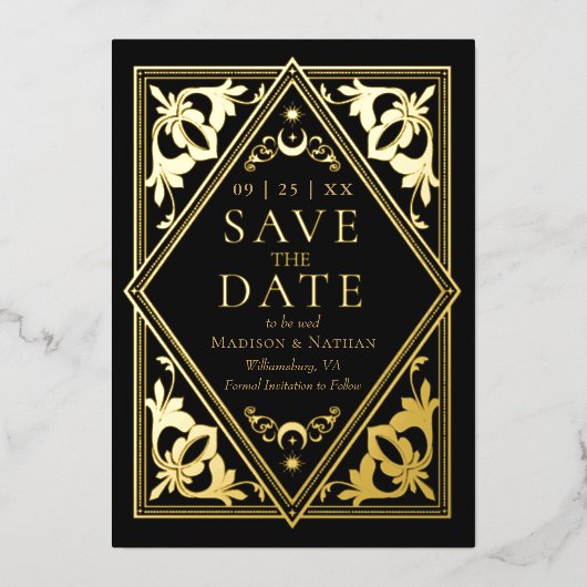 Invitation En Aluminium Tarot céleste Mariage gothique Photo Enregistrer l (Recto)