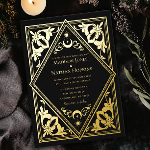 Invitation En Aluminium Tarot Gothique Art Nouveau Céleste Mariage