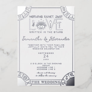 Invitation En Aluminium Tarot Mariage céleste Signes Zodiaques Mal Oeil Lu