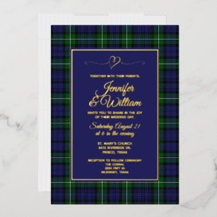 Invitation En Aluminium Tartan Plaid de Clan Forbes pour Mariage