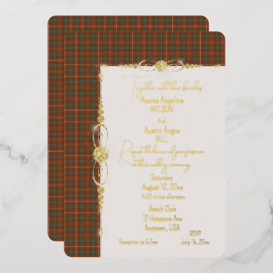 Invitation En Aluminium Tartan plaid rouge Fraser