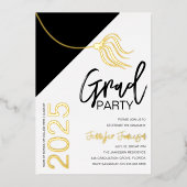 Invitation En Aluminium Tassel élégant | Graduation (Recto)
