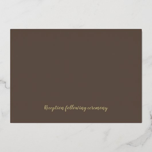 Invitation En Aluminium Taupe & Gold Peony Modern Toile Mariage (Verso)