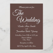 Invitation En Aluminium Taupe Mariage de style simple (Recto)