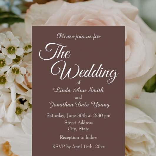 Invitation En Aluminium Taupe Mariage de style simple