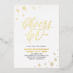 Invitation En Aluminium Tchin pour soixante ans Fête d'anniversaire 60 ans