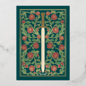 Invitation En Aluminium Teal Sword Floral Medieval Fantasy Wedding (Verso)