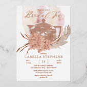 Invitation En Aluminium Teapot | Hydrangeas | Thé nuptial en herbe Pampas (Recto)