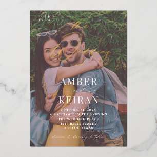 Invitation En Aluminium Teintes d'après-midi - Photo de mariage