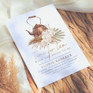 Invitation En Aluminium Temps Étincelant Pour Tea Boho Terracotta Fête des