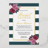 Invitation En Aluminium Tendance Fête des mariées florale Real (Recto)