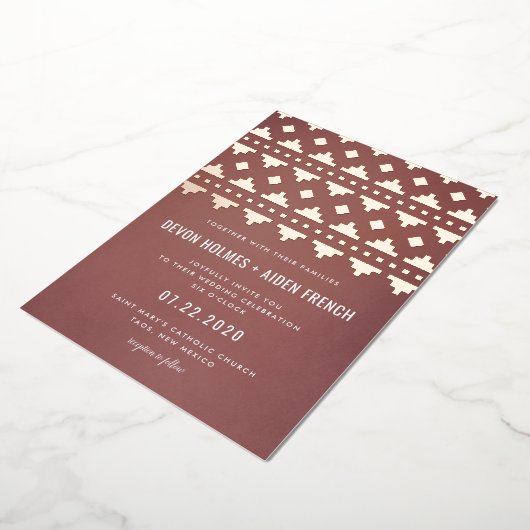 Invitation En Aluminium Terra Cotta Sud-Ouest Gleam Mariage (Rotation)