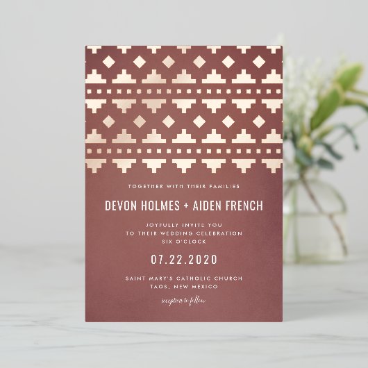 Invitation En Aluminium Terra Cotta Sud-Ouest Gleam Mariage (Debout devant)
