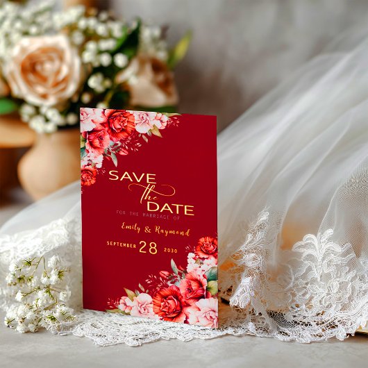 Invitation En Aluminium Terracotta Blush Floral Wedding Save The Date